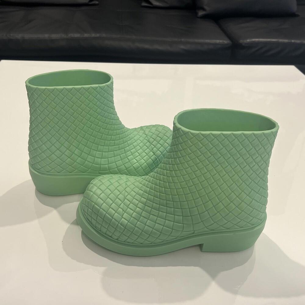 $850 Bottega Veneta Green Fireman Boots size 38 .5 - Picture 4 of 14